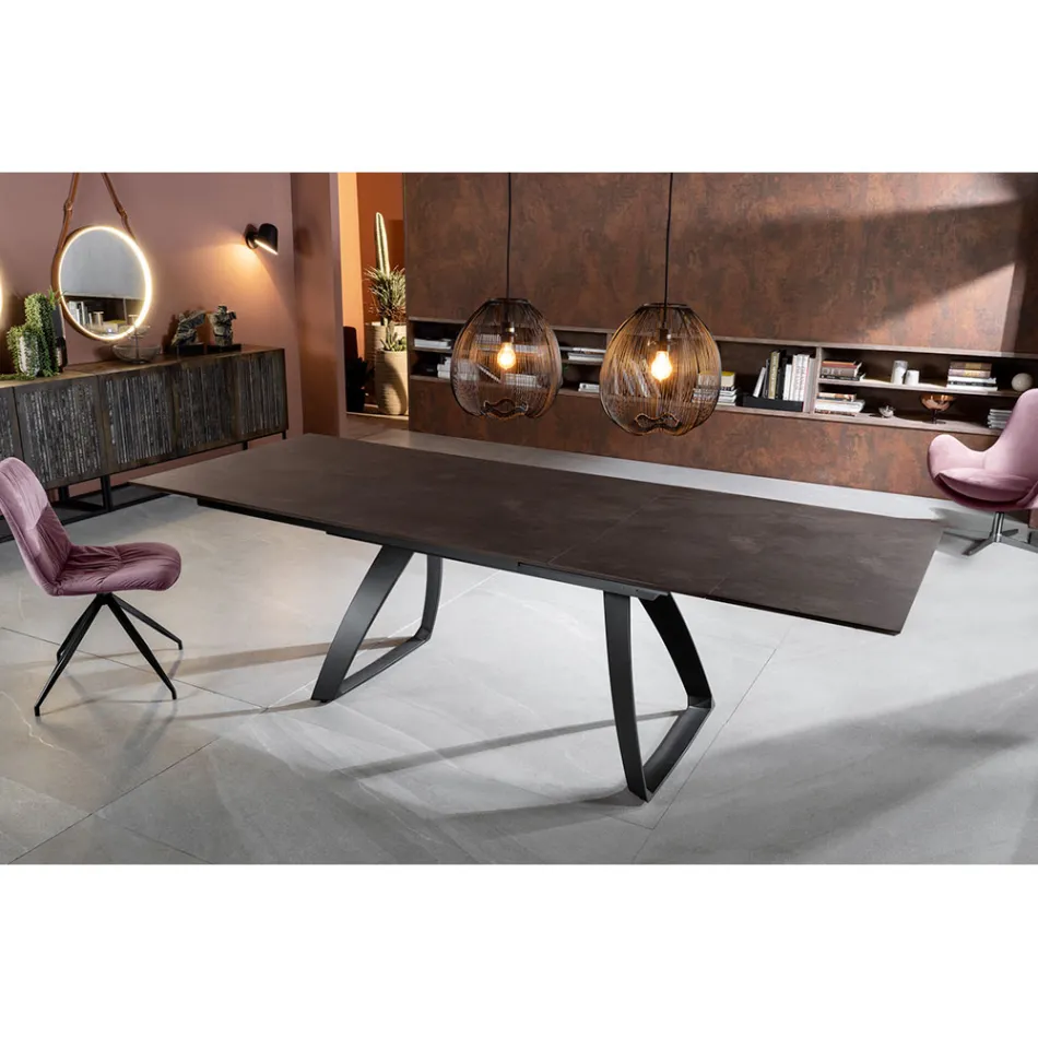 Stół rozkładany do 270 cm z blatem HPL i aluminiową podstawą - Villongo Viadurini