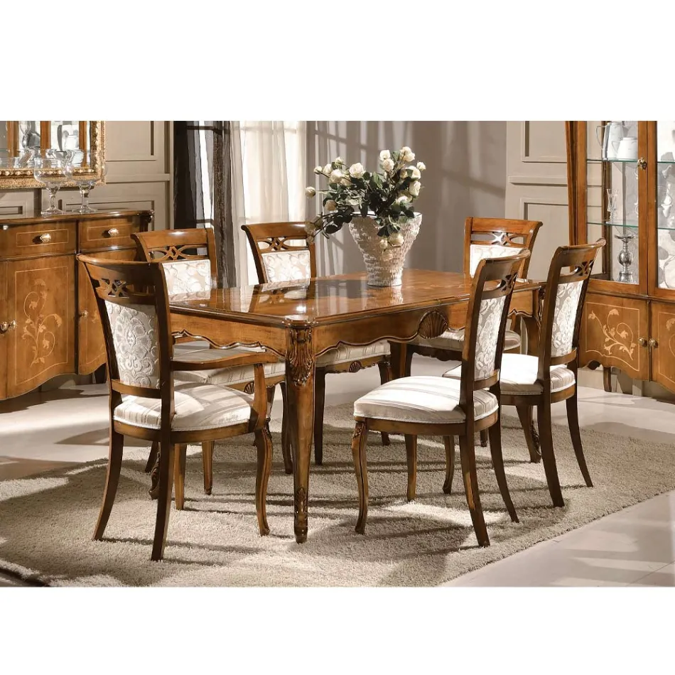 Stół rozkładany do 280 cm z drewna orzechowego Bassano Made in Italy - Caligola Viadurini