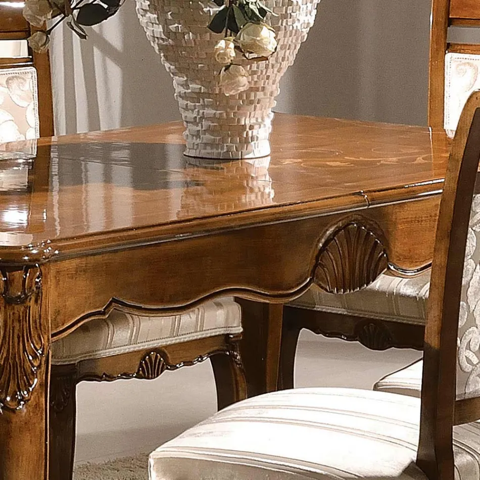 Stół rozkładany do 280 cm z drewna orzechowego Bassano Made in Italy - Caligola Viadurini