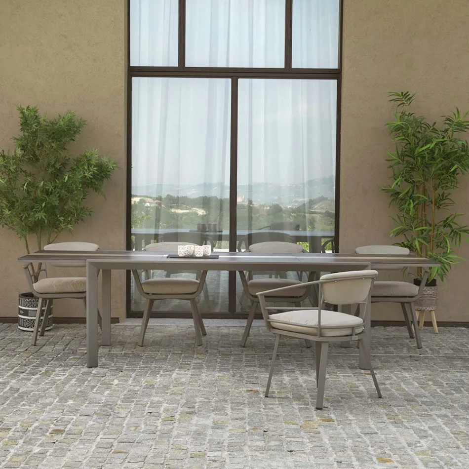 Stół rozkładany 300 cm z aluminium z wkładką HPL - Righello Viadurini