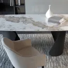 Rozkładany stół 300 cm z metalu i spiekanego kamienia - Taviria Viadurini