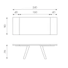 Stół rozkładany do 300 cm z okleiną dębową i podstawą aluminiową - Travis Viadurini