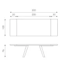 Stół rozkładany do 300 cm z okleiną dębową i podstawą aluminiową - Travis Viadurini