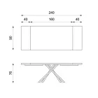 Stół rozkładany do 300 cm z okleiną dębową i czarną metalową podstawą - Xino Viadurini