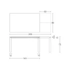 Stół rozkładany 310 cm z blatem laminowanym i podstawą metalową - Spilla Viadurini