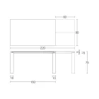 Stół rozkładany 310 cm z blatem laminowanym i podstawą metalową - Spilla Viadurini