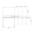Stół rozkładany 310 cm z blatem laminowanym i podstawą metalową - Spilla Viadurini