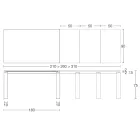 Stół rozkładany 310 cm z blatem laminowanym i podstawą metalową - Spilla Viadurini