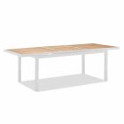 Rozkładany stół zewnętrzny z aluminium i blatem z drewna tekowego - Bilel Viadurini