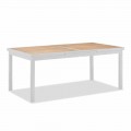 Rozkładany stół zewnętrzny z aluminium i blatem z drewna tekowego - Bilel