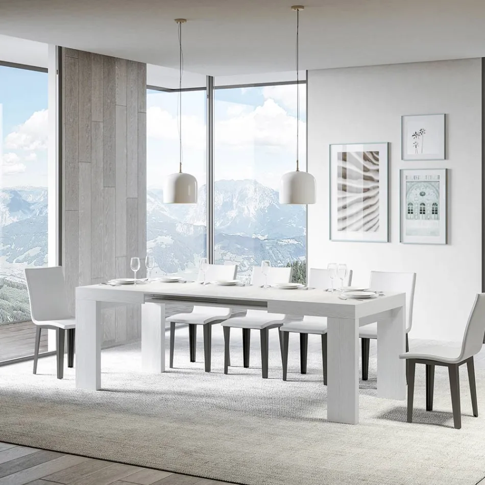 Rozkładany stół do 440 cm z drewnianych mikrocząstek Made in Italy - drzewo Viadurini