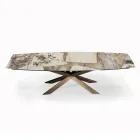 Rozkładany stół w kształcie beczki ze zintegrowanymi przedłużeniami Made in Italy - Grotta Viadurini