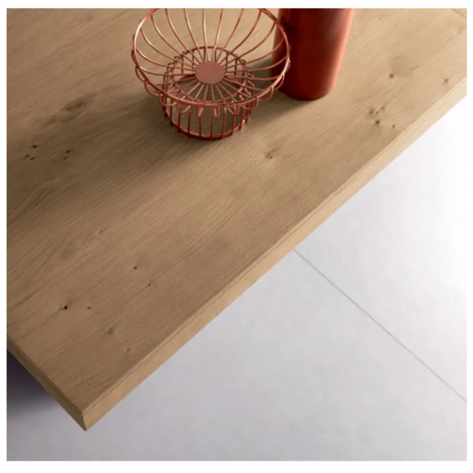 Rozkładany stół z centralnym przedłużeniem z fornirowanego drewna - Aperol Viadurini