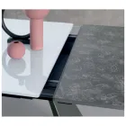 Rozkładany stół z bocznym przedłużeniem w szkle mlecznym - Aperol Viadurini