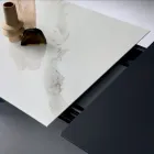 Rozkładany stół z bocznym przedłużeniem ze szkła ceramicznego - Aperol Viadurini