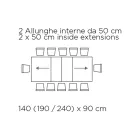 Rozkładany stół z centralnym otwieraniem i składaną krawędzią Made in Italy - Dalmatyńczyk Viadurini