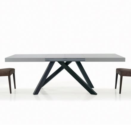 Rozkładany stół z zsynchronizowanym centralnym otworem z laminatu - Settimmio Viadurini
