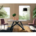 Rozkładany stół z zsynchronizowanym centralnym otworem z laminatu - Settimmio Viadurini