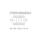 Rozkładany stół z zsynchronizowanym centralnym otworem z laminatu - Settimmio Viadurini