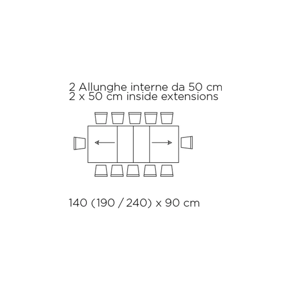 Rozkładany stół z zsynchronizowanym centralnym otworem z laminatu - Settimmio Viadurini