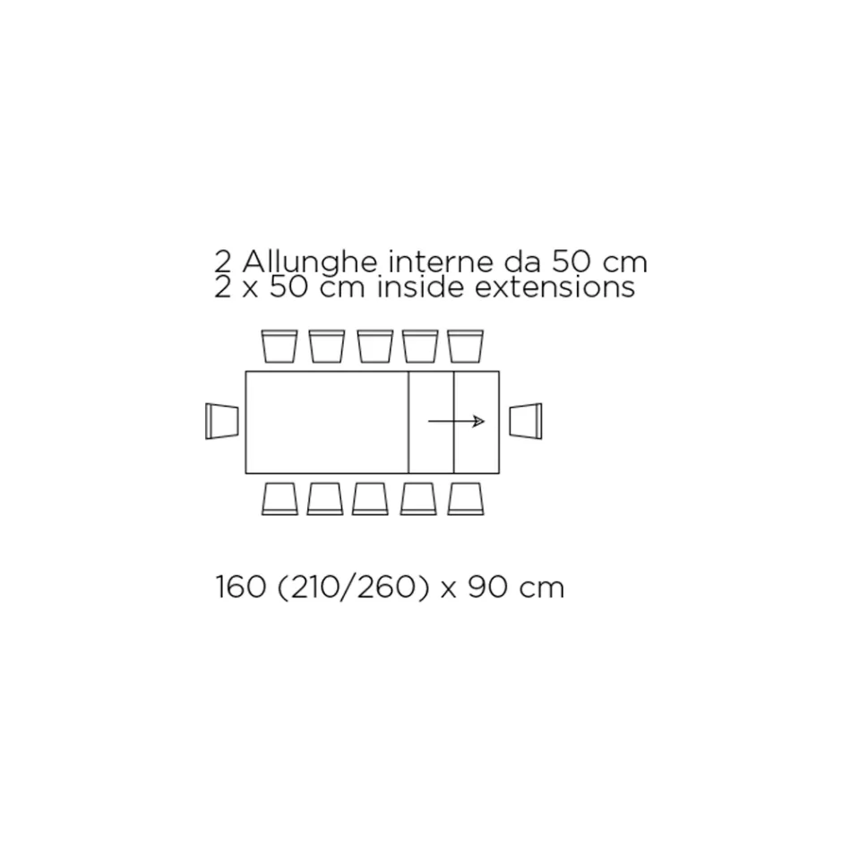 Rozkładany stół z zsynchronizowanym bocznym otwieraniem Made in Italy - Okulary Viadurini
