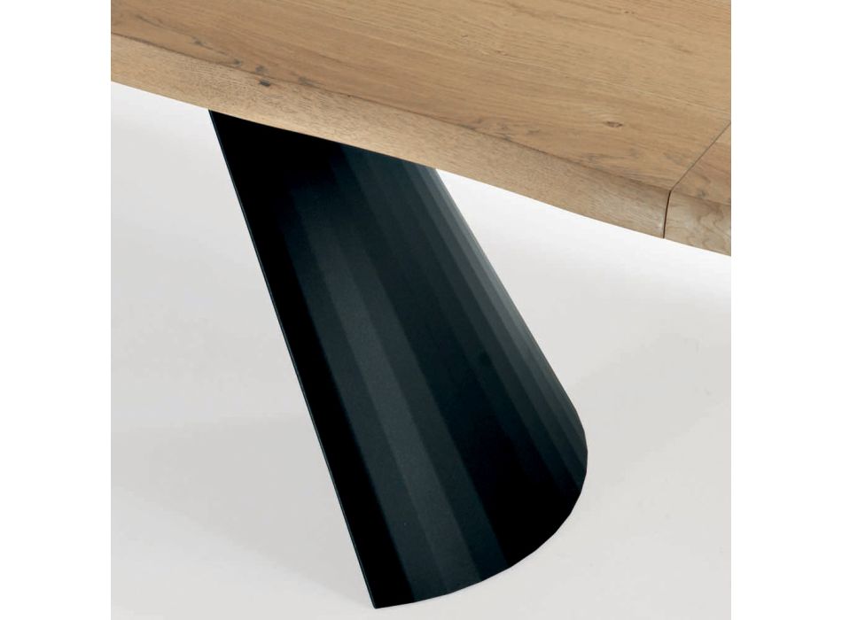 Rozkładany stół z nieregularną korowaną krawędzią Made in Italy - Okulary Viadurini
