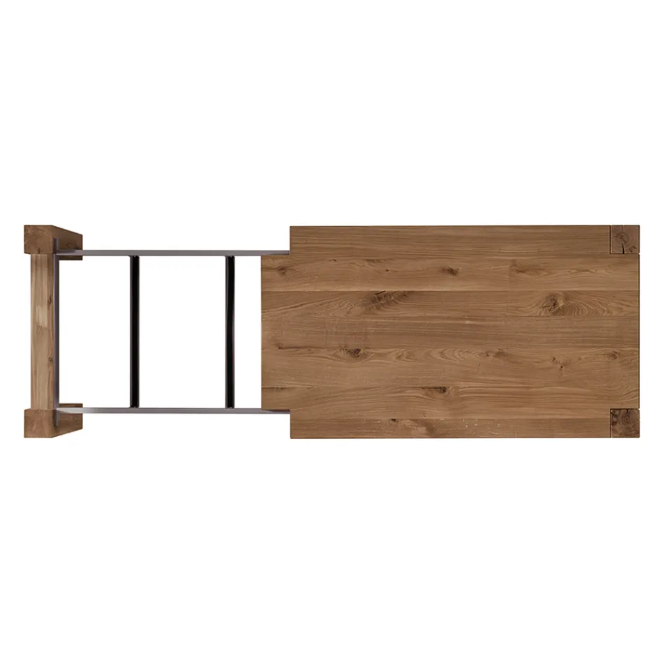 Rozkładany stół z fornirowanymi nogami i blatem Made in Italy - Tash Viadurini