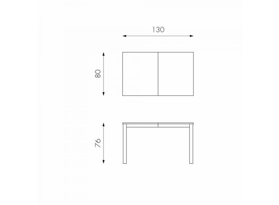 Wysuwany stół z nogami z drewna bukowego, L130 / 210xP80cm, Denisio Viadurini