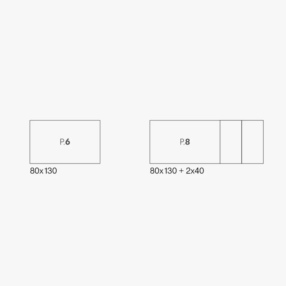 Rozkładany stół z białymi metalowymi nogami i blatem z melaminy - Shaila Viadurini