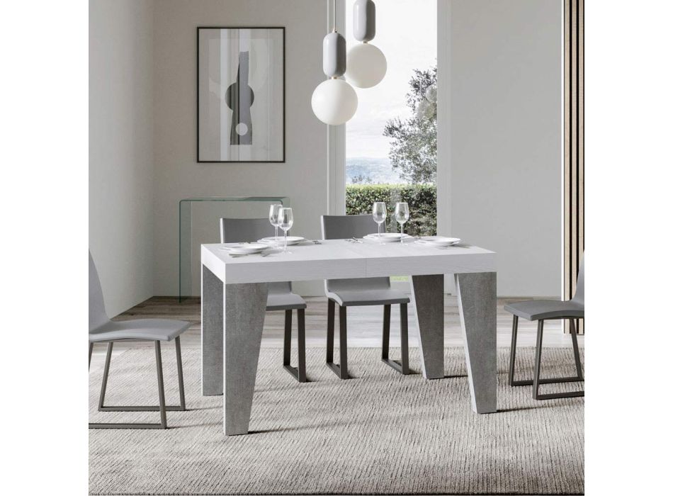Rozkładany stół z blatem i podstawą w 2 różnych wykończeniach Made in Italy - Flower Viadurini