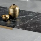 Rozkładany stół z blatem laminowanym o efekcie ciemnego marmuru - Anyż Viadurini