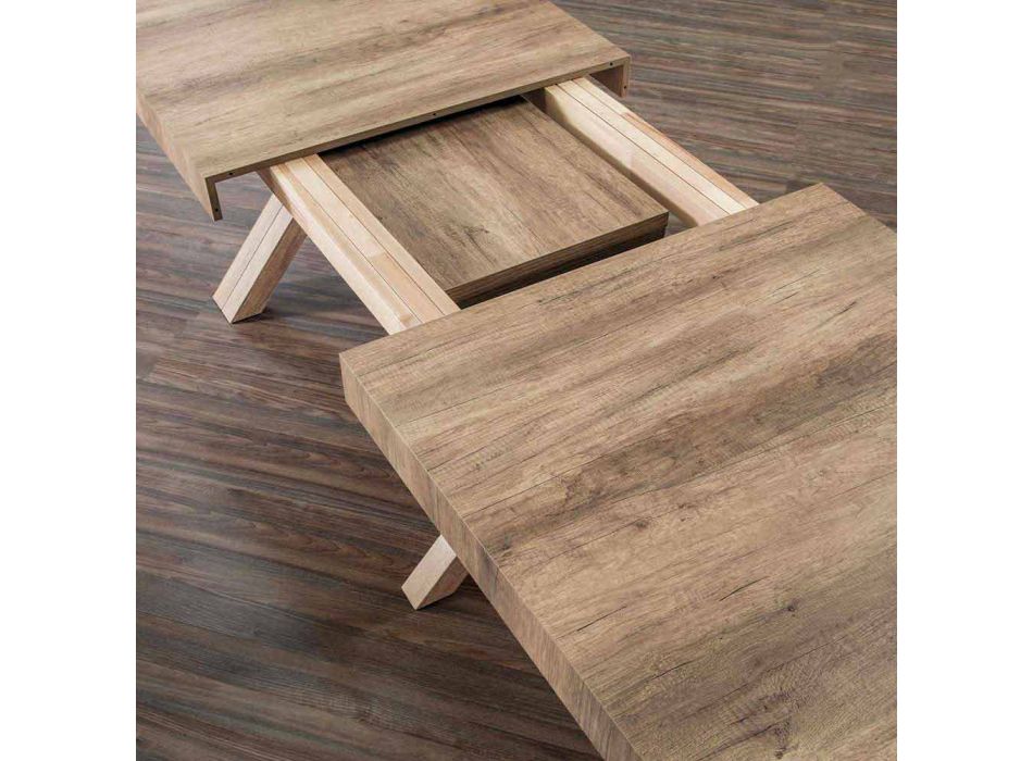 Stół rozkładany z blatem z drewna melaminowego - Atessa Viadurini