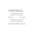 Rozkładany stół ze szklanym blatem Made in Italy - Equatore Viadurini