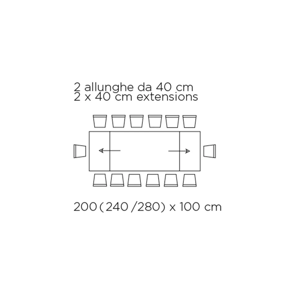 Rozkładany stół ze szklanym blatem Made in Italy - Equatore Viadurini