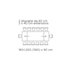 Rozkładany stół ze szklanym blatem Made in Italy - Equatore Viadurini