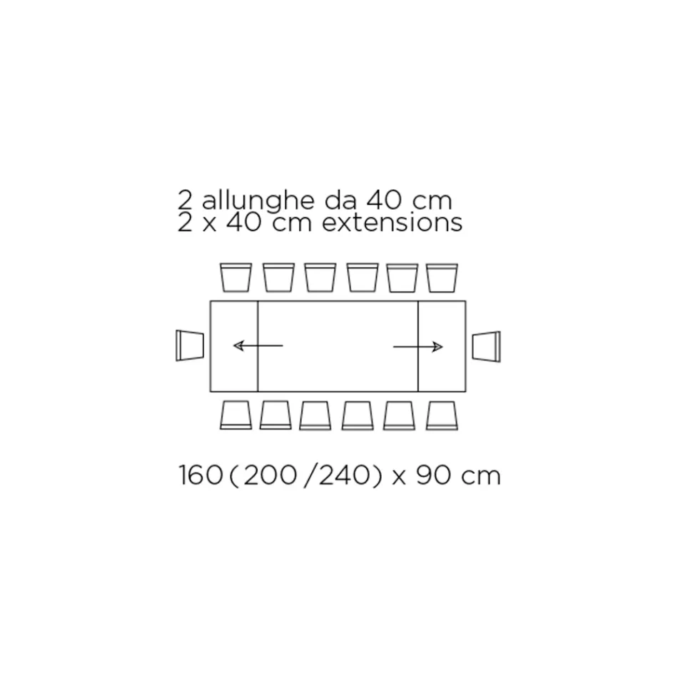Rozkładany stół ze szklanym blatem Made in Italy - Equatore Viadurini