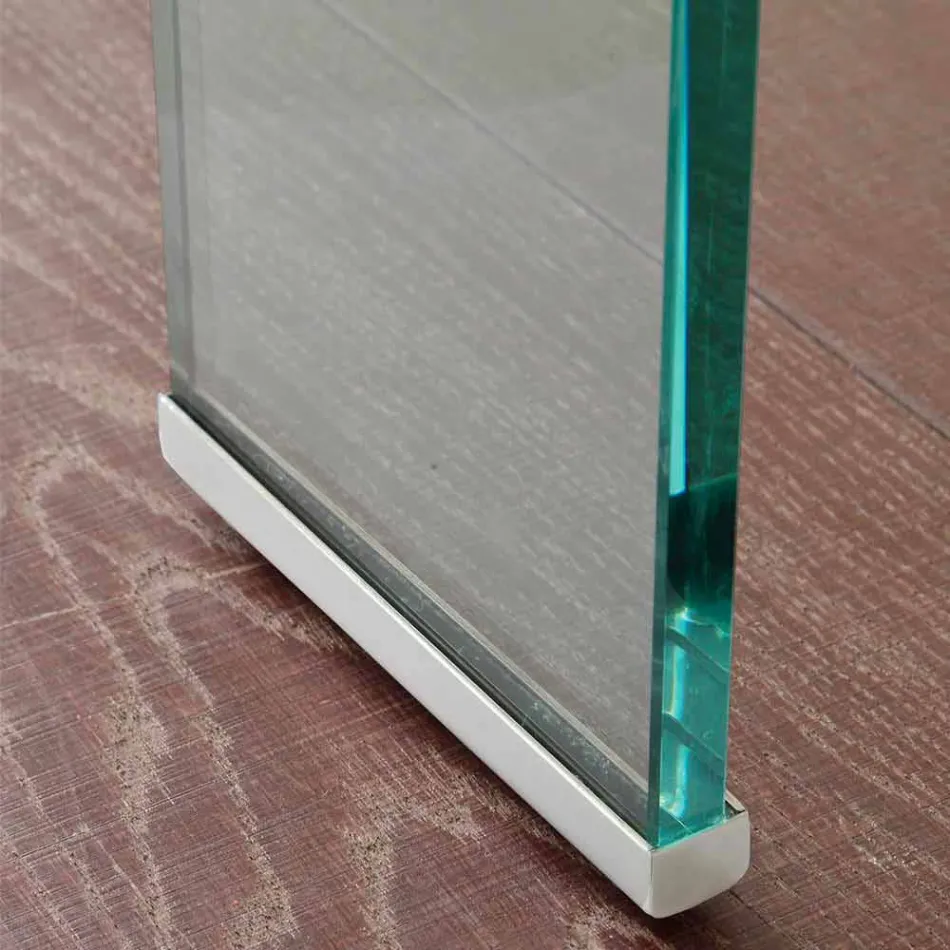 Stół rozkładany Lord z blatem ze szkła hartowanego Viadurini