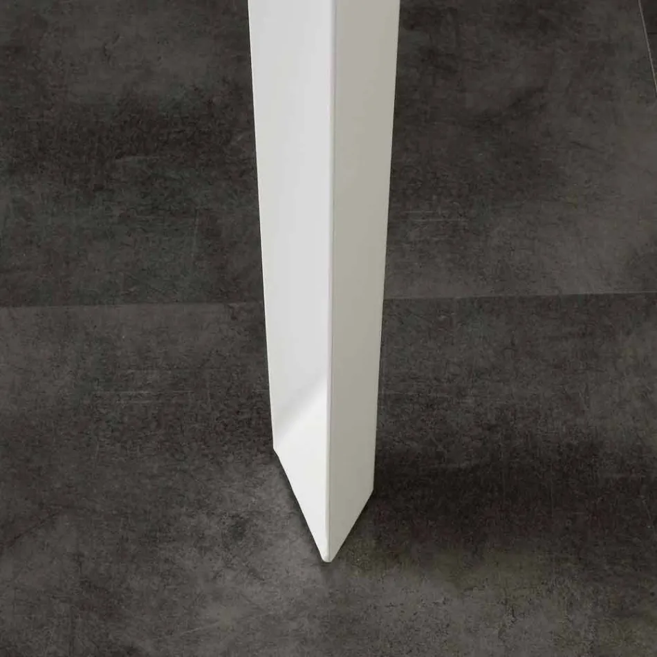 Rozkładany stół z nowoczesnym blatem ze szkła hartowanego Baltimora Viadurini