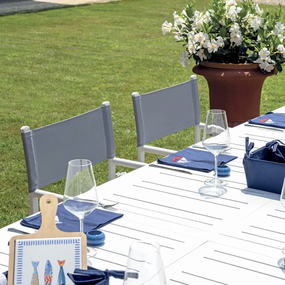 Rozkładany stół zewnętrzny z aluminiowym blatem - Supernova Viadurini