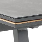 Rozkładany stół zewnętrzny z antracytowego aluminium i szklanego blatu - Aimer Viadurini