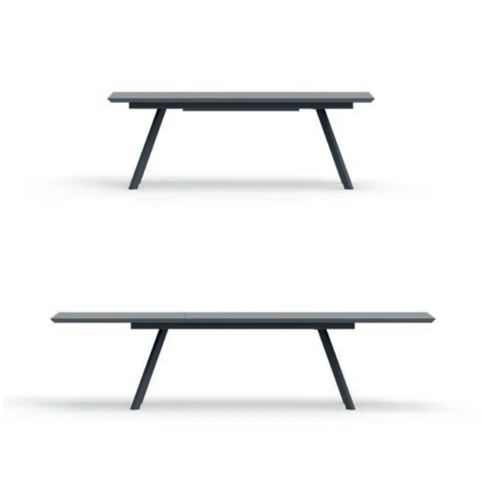 Rozkładany stół ogrodowy ze stali ocynkowanej Made in Italy - Brienne Viadurini