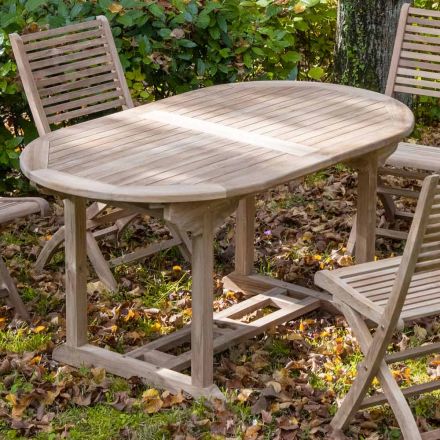 Rozkładany stół ogrodowy z drewna tekowego w różnych rozmiarach - Yggdrasil Viadurini