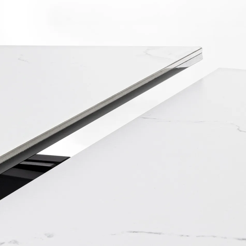 Stół Rozkładany do Jadalni 240 cm Szklano-Ceramiczny Blat - Barone Viadurini