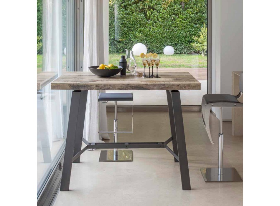 Rozkładany stół do jadalni z drewna i metalu do 280 cm - Gallotto Viadurini