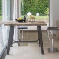 Rozkładany stół do 280 cm z drewna i metalu Made in Italy - Gallotto