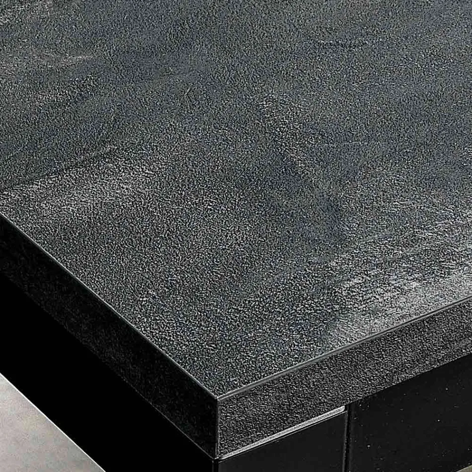 Rozkładany stół do salonu z blatem z melaminy i metalowymi nogami - Shaila Viadurini