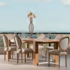 Rozkładany stół do salonu z litego drewna tekowego - Fidia Viadurini