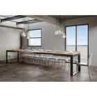 Rozkładany stół o nowoczesnym designie z drewna melaminowego - Badesi Viadurini