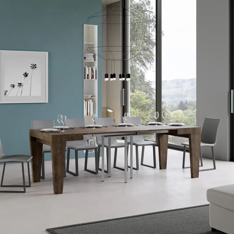 Rozkładany stół dostępny w różnych wykończeniach Made in Italy - Mountain Viadurini