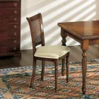 Rozkładany stół i 2 krzesła z patynowanego orzecha włoskiego Made in Italy - Biotite Viadurini